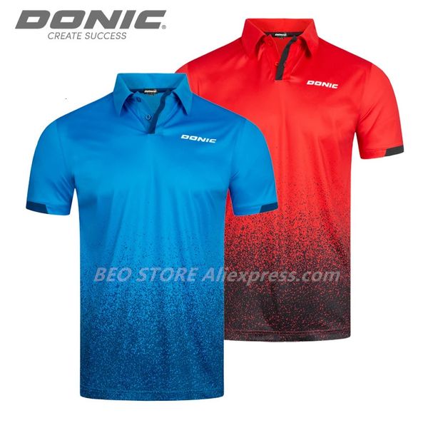 Donic Table Tennis Jerseys Training T-shorts Style Absorbe Comfort Comfort Top Quality Ping Pong Shirt Tissu Sportswear 240403