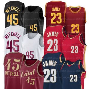 Donovan Mitchell 45 Clevelands Cavalier Maillots de basket LeBron 23 Hommes James Evan Mobley 4 2024 Jersey