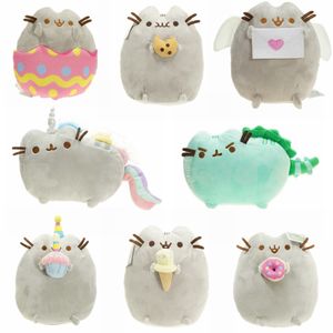 Beignet chat poupée Kawaii dessin animé chat en peluche Biscuit crème glacée arc-en-ciel gâteau chat en peluche doux Animal en peluche jouet enfants cadeau