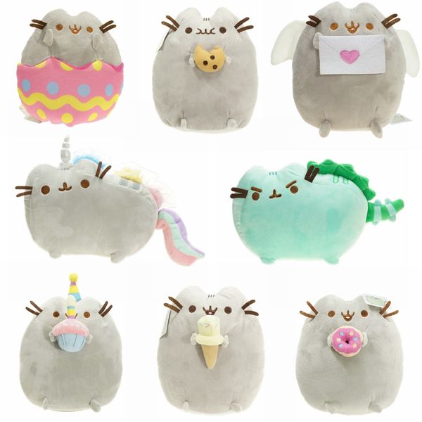 Muñeco de gato Donut, juguete de peluche de gato de dibujos animados Kawaii, galleta, helado, pastel de arcoíris, gato de peluche, Animal relleno suave, regalo para niños