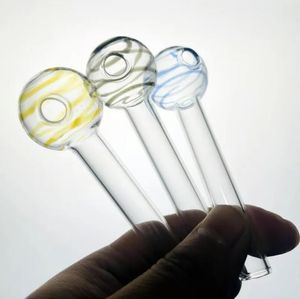 Donut línea colorida 30 mm Bola Pyrex vidrio grueso Quemador de aceite pipa para fumar pipa de agua dab rigs tubo para humo 0258512
