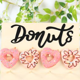 Donut Mur Holder Stand Sweet Chart Table de mariage rustique décor de beignet Board Birthday Party Candy Bar Baby Shower Donut Party