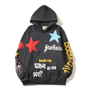 Doodle Sweatshirts Hoodies Hommes Femmes High Street Puff Star Print Sweat Pull Hoode Hip Hop Pulls