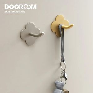 Doodoom Brass Punch gratis lagerhaken badkamer binnen keuken gang muur kleding hangers rij -Noords 240424