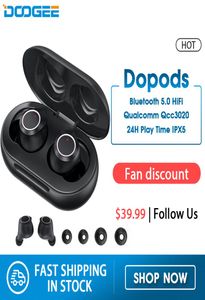 Doogee Dopods Beat Earphone Bluetooth 50 TWS CVC 80 Écouteurs avec Qual Comm QCC3020 APTX 24H Play Time Voice Assistant IPX59403245