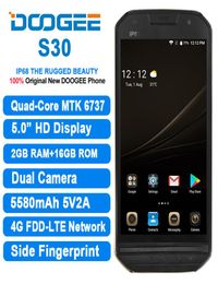 DOOGEE S30 50quotHD Android 70 IP68 étanche Smartphone côté empreinte digitale 2GB 16GB Charge rapide double SIM 4G téléphone portable 5431286