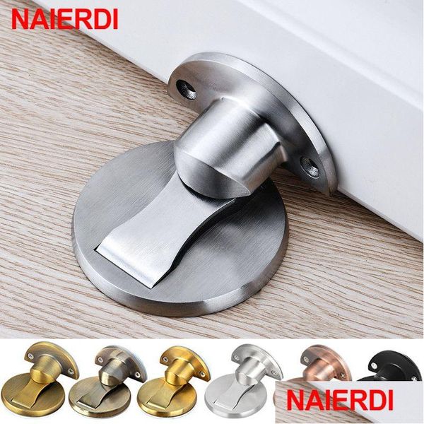 Porte de porte Closers Doy Door Catchers Closer Naierdi 304 En acier inoxydable stopper magnétique stop sier sier plancher de pain cap pour toilettes f dhlxb