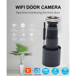 Sécurité du trou des yeux de la porte 1080p HD 1,7 mm d'objectif grand angle Fisheye CCTV Network MINI PORTE PORTE WIFI CAMÉE P2P ONVIF