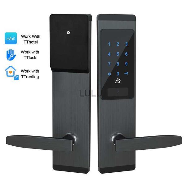 Serrures de porte Couleur noire JCBL620 serrure de porte numérique intelligente électronique application Bluetooth serrure à combinaison intelligente prise en charge de la carte NFC porte maison HKD230902