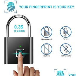 CLANCAS DE PUERTA NEGRA SIER USB RECARGABLE CLACE SMART HIREPLING CANDADOR DE LLAD DEL ALTACULACIÓN RÁPIDO ALEACIÓN DE ZINC METAL METAL IDENTICIO DROP DOVINTA DHFKO