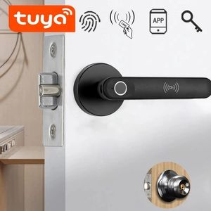 Deursloten Vingerafdrukslot voor slaapkamer Biometrische deur Slingerknopslot Tuya Keyless Smart Electric Security 231212