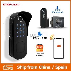 Serrures de porte Serrure de porte intelligente d'empreinte digitale Bluetooth Wifi TTLock / TUYA APP RFID clé code d'accès serrure de porte électronique Alexa Google Assistant HKD230902