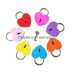 Cerraduras de puertas Cerradura concéntrica en forma de corazón Metal Mitcolor Key Candado Gimnasio Kit de herramientas Paquete Suministros de construcción Entrega de gotas Home Garden Ha Dhpe6