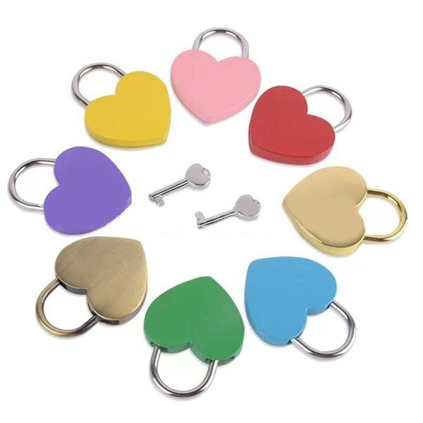 Cerraduras de las puertas Cerradura concéntrica en forma de corazón Metal Mitcolor Key Candado Gym Toolkit Paquete Suministros de construcción 45X58X8Mm Drop Delivery Hom Dhlxw