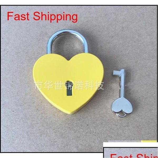 Cerraduras de puertas Cerradura concéntrica en forma de corazón Metal Mitcolor Key Candado Gimnasio Paquete de herramientas Buil Qylclw Sports2010 Drop Delivery Home Gar Otljd