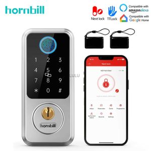 Serrures de porte Hornbill empreinte digitale serrure de porte intelligente pêne dormant biométrique électronique sans clé serrures de porte d'entrée avant automatique pour l'accès de sécurité à la maison HKD230902