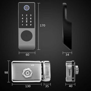 Serrures de porte IP65 étanche TTLock empreinte digitale serrure de porte intelligente porte extérieure Bluetooth mot de passe 13.56 MHz carte IC pêne dormant + clé mécanique HKD230903