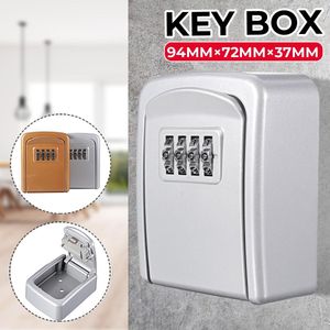 Cerraduras de puerta Caja de cerradura con llave Caja de seguridad con llave de aleación de zinc montada en la pared Caja de seguridad con combinación de 4 dígitos resistente a la intemperie Caja de cerradura de seguridad para interior y exterior 230324