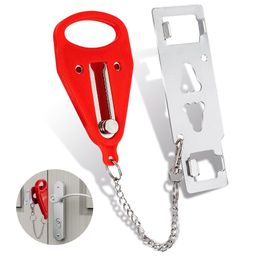 Deursloten L Portable Lock Home Security Travel Locker Latch Reising Extra lockdown voor extra veiligheid en privacy el C groothandel