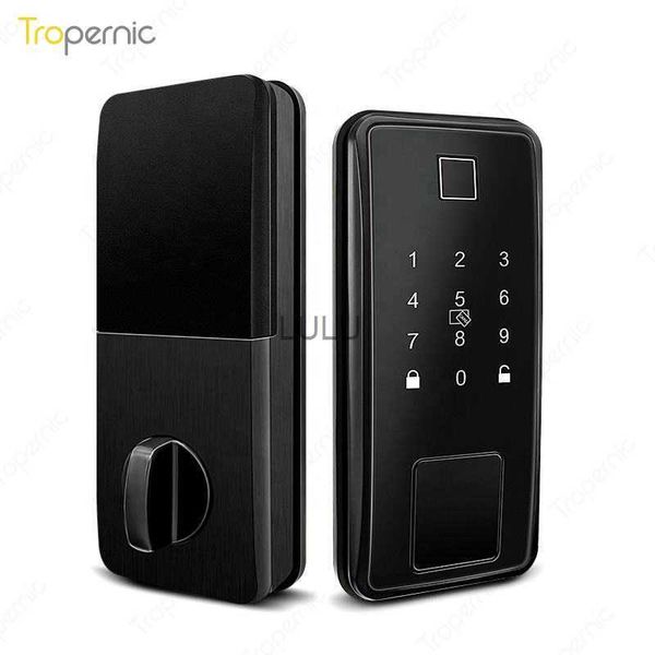 Cerraduras de puertas Panel de metal Cerrojo inteligente Puerta principal Alexa WiFi TTlock Aplicación Biométrica Huella digital Entrada sin llave Teclado Cerradura de puerta con puerta de enlace HKD230902