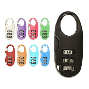 Serrures de porte Mini cadenas en alliage de zinc Portable Valise Papeterie Verrouillage par mot de passe 9 Couleur Sécurité Antivol Numérique Cus Drop Delivery Dhnio