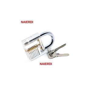 Serrures de porte Naierdi Serrurier Transparent Visible Pick Cutaway Pratique Vue Cadenas 78x50mm Compétence de formation de verrouillage pour outils matériel D DH6Hz