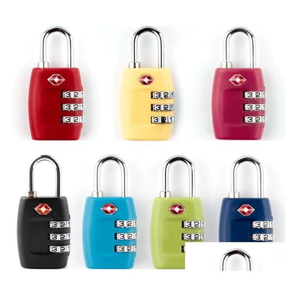 Serrures de porte Nouveau TSA 3 chiffres Code combinaison serrure réinitialisable Cus serrures voyage Lage cadenas valise haute sécurité Sn2559 livraison directe Dhd8O