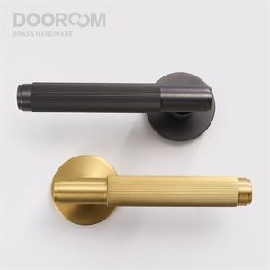 Deursloten oom messing slot set moderne grijze interieur slaapkamer badkamer dubbele houten hendel dummy handle knop lineair 220906