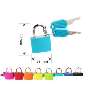 Verrons de porte Small Mini Strong Metal Claked View Suitcase Journal Lock Book With 2 Keys Security Lage Cadells Decoration 8 Colors Drop Dhzea