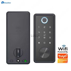 Serrures de porte Serrure de porte intelligente SmarDeer pour serrure électronique Tuya WiFi avec empreinte digitale/carte à puce/mot de passe/clé/déverrouillage d'application entrée sans clé HKD230902