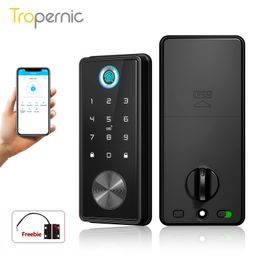 Deursloten Smart deadbolt sloten ingang voordeur ttlock tuya app wifi keyless vingerafdruktoetsenjacht digitale bluetooth lock voor huis appartement 230311