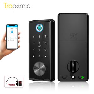 Cerraduras de puerta Cerraduras de cerrojo inteligente Entrada Puerta delantera Ttlock Tuya App Wifi Teclado de huella digital sin llave Cerradura Bluetooth digital para apartamento en casa 230311