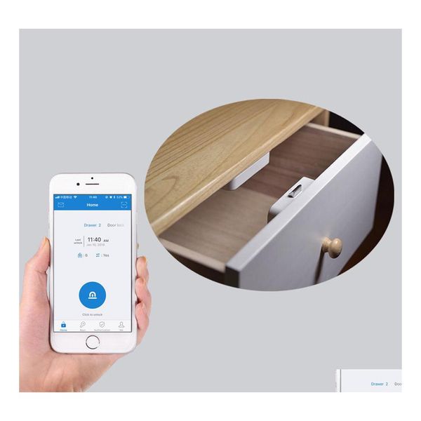 Cerraduras de puertas Smart Electric Bluetooth Gabinete Cerradura Batería Energía Control de aplicación móvil para almacenamiento de zapatos Caja de letras Muebles Der Drop Del Dhxk0