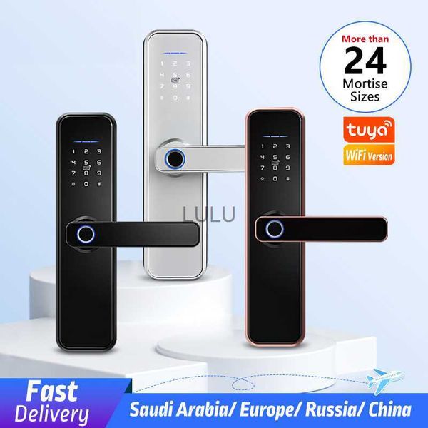 Serrures de porte TUYA App étanche serrure de porte électronique intelligente X5 biométrique empreinte digitale mot de passe électronique à distance APP sécurité Smart Door Lock HKD230902