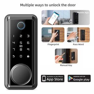 Deursloten Tuya Bluetooth Mobiel ontgrendelen Vingerafdruk Slim deurslot Magnetisch wachtwoord Tijdelijke sleutelloze toegang Elektrisch slot Ondersteuning Gateway HKD230903