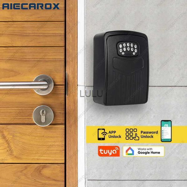 Serrures de porte Tuya Lock box IP67 étanche entrée tt serrure empreinte digitale Smart Life App glisser porte principale Wifi serrure de porte intelligente boîte à clés HKD230902