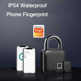 Deursloten Tuya Smart Fingerprint Hanglock Bluetooth App Control Heglock Cabinet Lock Dormitory Anti-diefstal Bagage Lock USB USB-oplaadbaar HKD230902