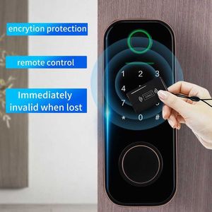 Serrures de porte Tuya TT-Lock Bluetooth serrure de porte intelligente électronique avec empreinte biométrique/carte à puce/mot de passe/déverrouillage de clé/USB Emergenc HKD230903