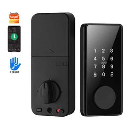 Cerraduras de puertas Tuya TTlock Bluetooth App Cerraduras de cerrojo inteligente Contraseña de huella digital biométrica Entrada sin llave Cerradura de puerta delantera HKD230902