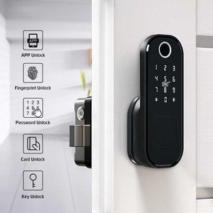 Serrures de porte étanche TTlock sans fil intelligent sans clé RFID carte numérique mot de passe empreinte digitale électronique jante serrure pour porte de porte de fer extérieure HKD230903