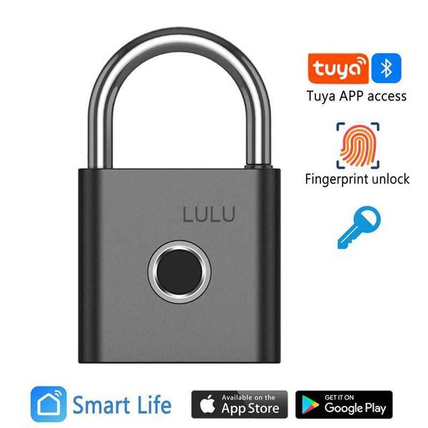 Serrures de porte étanche Tuya Bluetooth cadenas intelligent numérique P55 serrure de porte électronique à empreinte digitale avec clé de secours déverrouiller pour sac à bagages HKD230902