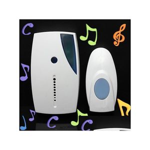 Verrouillage de porte portable blanc mini LED 32 chansons de mélodie musicale musicale voix sans fil carillon sans carillon porte sonne de porte de cloche ajouter la télécommande dh8ie