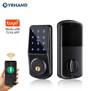 Deursloten WiFi fechadura eletronica Keyless Secure Keypad Afstandsbediening Nachtschoot Elektronisch digitaal slim deurslot met Tuya-app HKD230902