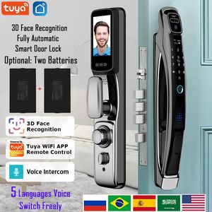Serrures de porte Wifi Tuya APP reconnaissance faciale serrure intelligente avec caméra appel vidéo interphone vocal numérique automatique 230830