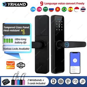 Door Locks YRHAND Cerradura Inteligente Biometric Smart Lock Tuya App Remote Unlocking Keyless Wifi Electronic 231212