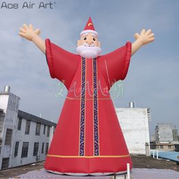 Puerta a Puerta Inflable Gigante Papá Noel Carnaval de Navidad Ancianos Promoción al Aire Libre o Modelo de Navidad Decorado para Vacaciones