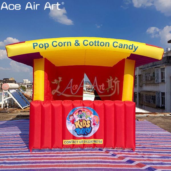 Stand d'événement gonflable porte à porte rouge/violet snack et distributeur de bonbons pour la vente en plein air ou les réceptions de fête