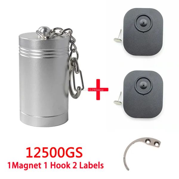 Sonnette de porte 12500gs Detacheer Aimant de déménagement de balise portable + 1 Crochet de retrait de la balise de sécurité + 1 étiquette de capteur Tags de séparateur magnétique