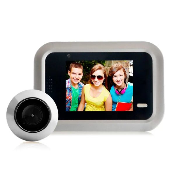 Sonnette de porte 2,4 pouces Doyer Puphol Viewer Porte numérique Caméra de porte numérique 120 ° LCD HD Pixels Cat Oeil Door Bell Outdoor Smart Home Security Monitor