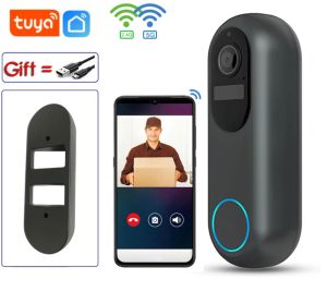 Sonnette de porte 5 GHz Video WiFi Doorbell HD 1080p Tuya SmartLife App Remote Wireless Intercom Intercom Home Security Door Bell 2.4 GHz Smart Bell